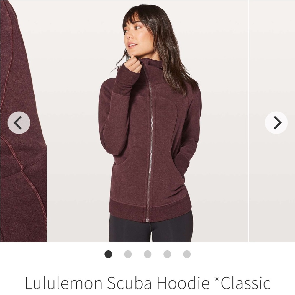 Lululemon Heathered Bordeaux Scuba Full Zip Hoodie
